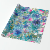 Schönes Watercolor Blume Wrapping Paper Geschenkpapier (Ungerollt)