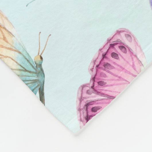 Schönes Watercolor Butterfly-Muster Fleecedecke (Ecke)