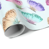 Schönes Watercolor Butterfly-Muster Geschenkpapier (Rolleneckpunkt)