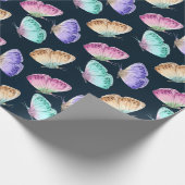 Schönes Watercolor Butterfly-Muster Geschenkpapier (Ecke)