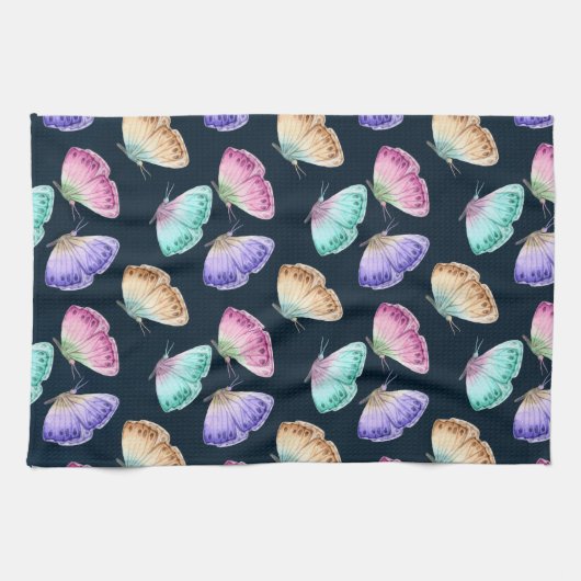 Schönes Watercolor Butterfly-Muster Geschirrtuch (Horizontal)