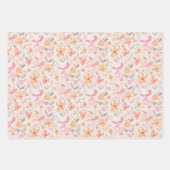 Schönes Watercolor Floral Muster Geschenkpapier Set (Vorderseite 3)