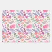 Schönes Watercolor Floral Muster Geschenkpapier Set (Vorderseite)