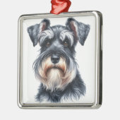 SCHÖNES WATERCOLOR SCHANUZER PUPPER HUND ORNAMENT AUS METALL (Links)