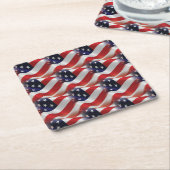 Schönes Wave American Flag Untersetzer Set (angewinkelt)