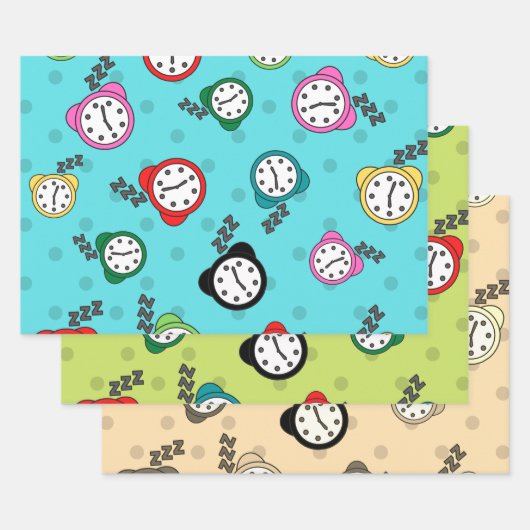 Schönes Wecker blaues, beigefarbenes Party Geschenkpapier Set (Set)