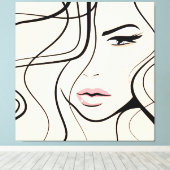 Schönes weibliches Gesicht Leinwanddruck (Insitu (Holzboden))