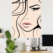 Schönes weibliches Gesicht Poster (Heimbüro)