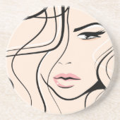 Schönes weibliches Gesicht Untersetzer (Vorne)
