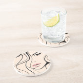 Schönes weibliches Gesicht Untersetzer (Seite)