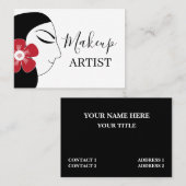 Schönes weibliches Makeup Visitenkarte (Vorne/Hinten)