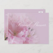 Schönes, weiches Rosa Kirschblüten Brautparty Einladungspostkarte (Vorne/Hinten)