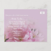 Schönes, weiches Rosa Kirschblüten Brautparty Einladungspostkarte (Rückseite)