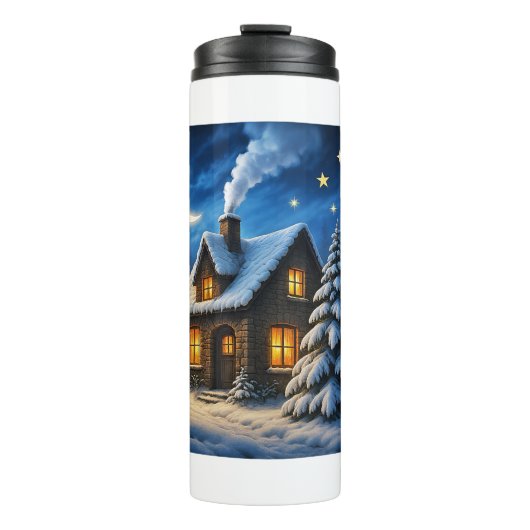 Schönes Weihnachten Thermosbecher (Vorderseite)