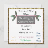 Schönes Weihnachts-Party für alle Einladung (Rückseite)