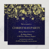 Schönes Weihnachts-Party Shinzon Sterne Blau Einladung (Vorne/Hinten)