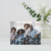 Schönes Weihnachts-Script-Foto-Design Postkarte (Stehend Vorderseite)