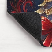 Schönes Weihnachtsbaum Red Ribbon Design Mousepad (Ecke)