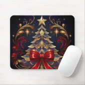 Schönes Weihnachtsbaum Red Ribbon Design Mousepad (Mit Mouse)