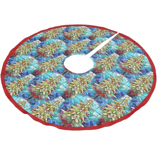 Schönes Weihnachtsbaummuster aus gestanztem Glas Polyester Weihnachtsbaumdecke (Schrägansicht)