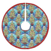 Schönes Weihnachtsbaummuster aus gestanztem Glas Polyester Weihnachtsbaumdecke (Vorderseite)