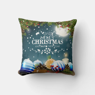 Schönes Weihnachtsdesign mit Schneefälle Kissen