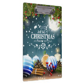 Schönes Weihnachtsdesign mit Schneefälle Klemmbrett (Rechts)
