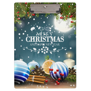 Schönes Weihnachtsdesign mit Schneefälle Klemmbrett