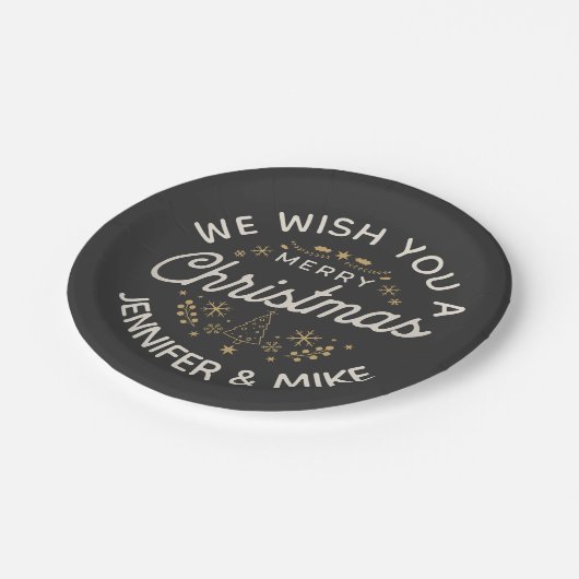 Schönes Weihnachtsdesign Pappteller (Schrägansicht)