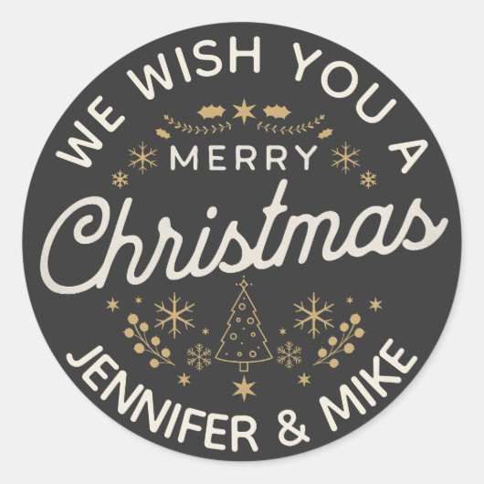 Schönes Weihnachtsdesign Runder Aufkleber (Vorderseite)