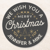 Schönes Weihnachtsdesign Runder Pappuntersetzer (Vorderseite)