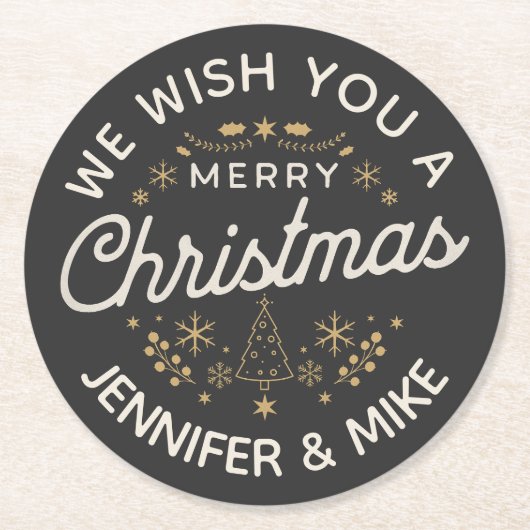 Schönes Weihnachtsdesign Runder Pappuntersetzer (Vorderseite)