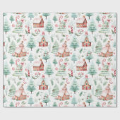 Schönes Weihnachtsdorf Geschenkpapier (Flach)