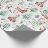 Schönes Weihnachtsdorf Geschenkpapier (Ecke)