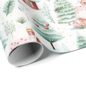 Schönes Weihnachtsdorf Geschenkpapier (Rolleneckpunkt)