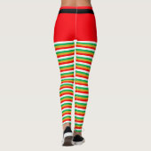 Schönes Weihnachtself gestreift Leggings (Rückseite)