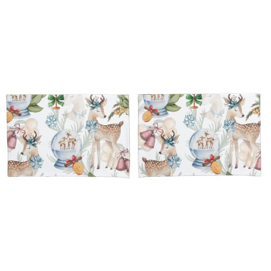 Schönes Weihnachtsfest im Wasserfarben Kissenbezug (Vorderseite-Set)