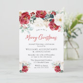 Schönes Weihnachtsfest in Rot-Grün-Blüte-Party Einladung (Stehend Vorderseite)