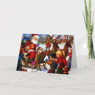Schönes Weihnachtsgemälde Feiertagskarte