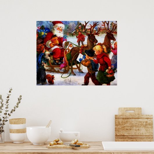 Schönes Weihnachtsgemälde Poster (Küche)