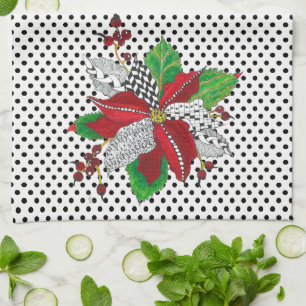Schönes Weihnachtsgeschenk Poinsettia Küchentuch