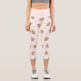 Schönes Weihnachtsgingerbrot Muster Capri Leggings