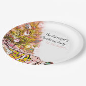 Schönes Weihnachtsjahr Party Rosa Pappteller (Schrägansicht)