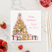 Schönes Weihnachtsjubiläum Party Pink Serviette (Beispiel)