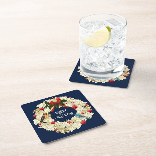 Schönes Weihnachtskranz-Untersetzer-Set Rechteckiger Pappuntersetzer (Vor Ort)