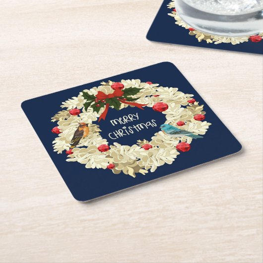 Schönes Weihnachtskranz-Untersetzer-Set Rechteckiger Pappuntersetzer (angewinkelt)