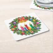 Schönes Weihnachtskranz-Untersetzer-Set Rechteckiger Pappuntersetzer (angewinkelt)