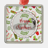 Schönes Weihnachtskriptereignis Foto Ornament Aus Metall (Vorne)