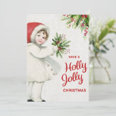 Schönes Weihnachtsmädchen Feiertagskarte (Stehend Vorderseite)