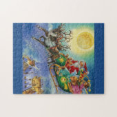 schönes Weihnachtsmann-Renpuzzlespiel Puzzle (Horizontal)